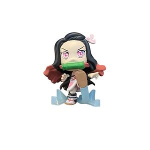 Demon Slayer Nezuko Kamado Keychain and Mini Figure Set Pink Black Good